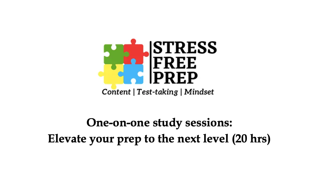 One-on-one study sessions: Elevate your prep to the next level (20hrs)